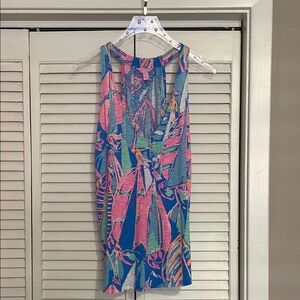Lilly Pulitzer Minka Trapeze Tropical Sailboat Print Top